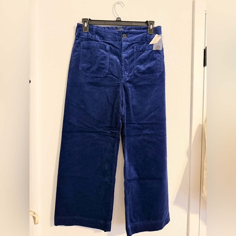 NWT Anthropologie Maeve The Colette Wide Leg Crop Pant, Indigo Color